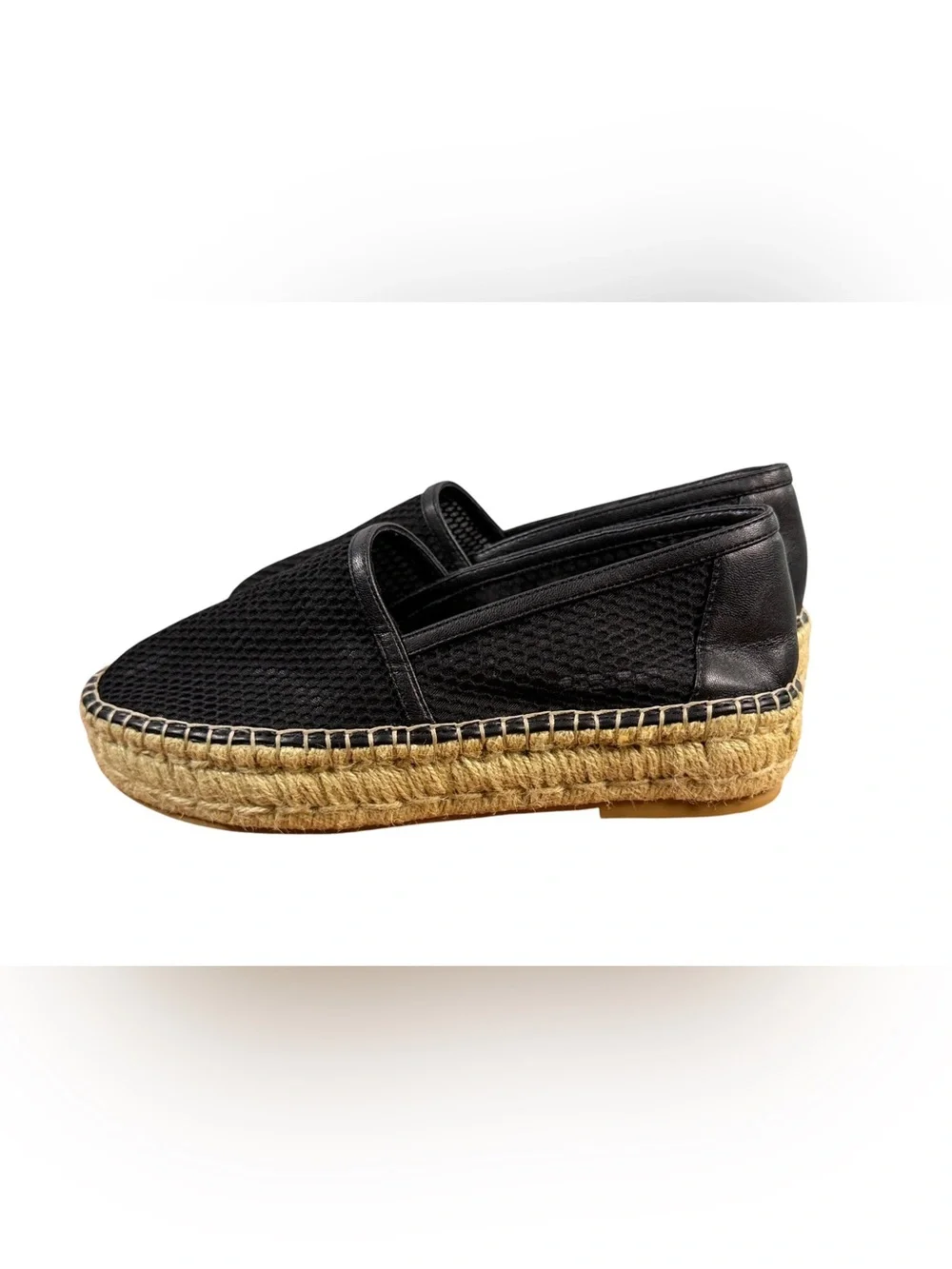 Steve Madden Batwalk Black Mesh Espadrille Platform Loafers Women’s 9.5